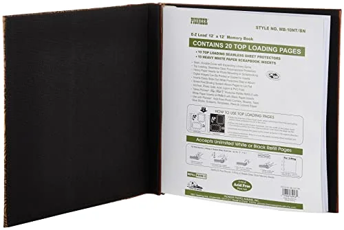 Post-Bound Fabric Frame Memory Book, 12x12, Brown (MB-10NTBRN), photo 3