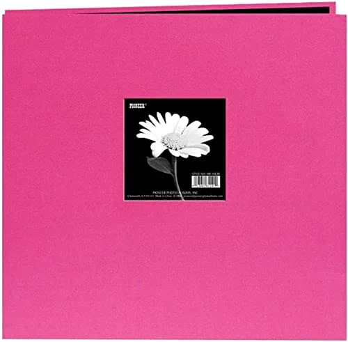 Post-Bound Fabric Frame Memory Book, 8x8, Bright Pink