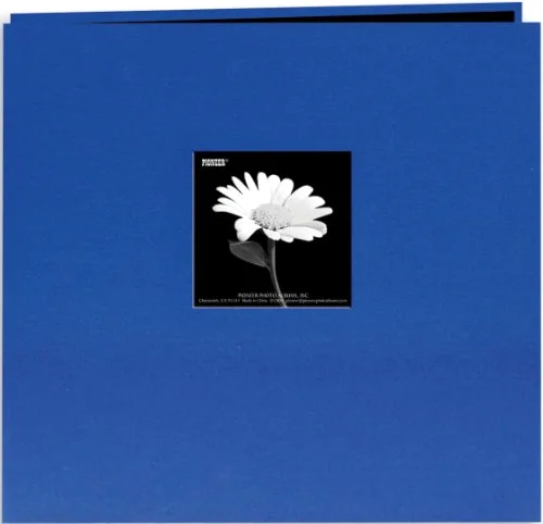 Post-Bound Fabric Frame Memory Book, 8x8, Cobalt Blue
