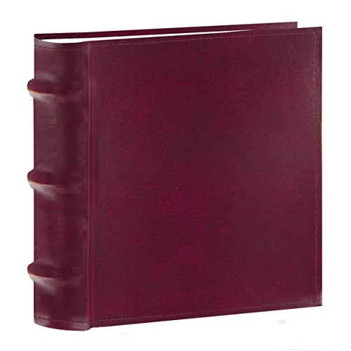 100-Pocket European Bonded Leather Photo Album for 4x6 Prints, Burgundy