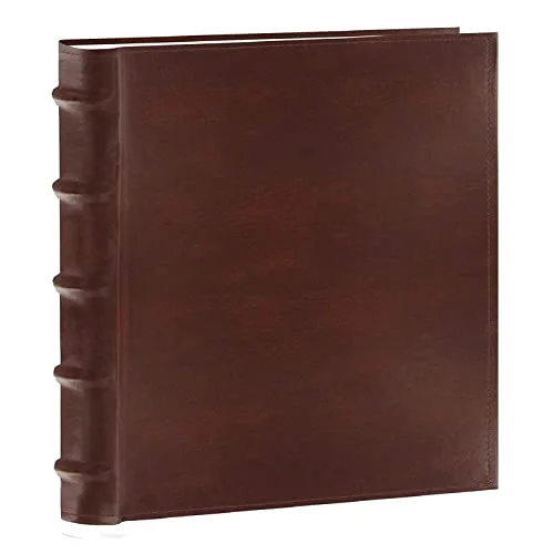 200-Pocket European Bonded Leather Photo Album for 5x7 Prints, Brown