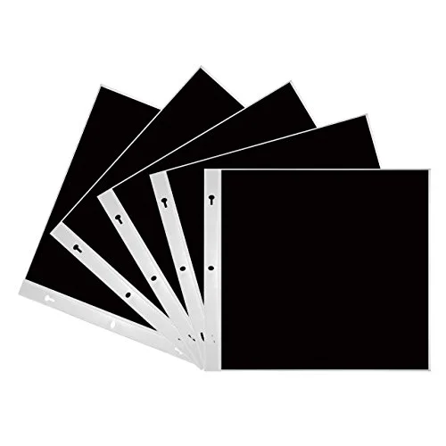 Bund Top Loading Page Protectors with Inserts, , 5-Pack, Black, 8x8, photo 2