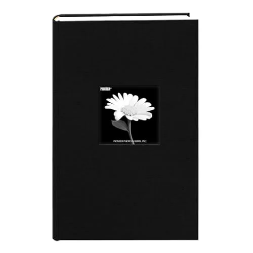 Fabric Frame Cover Photo Album, 300 pockets, Deep Black