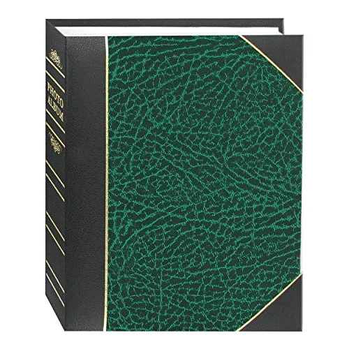 Ledger Style Le Memo Photo Album, 100 pockets, Green