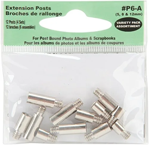 P6A Extra Variety Pack 5, 8, 12mm Extension Posts (6 sets) f/all Post Bound albums