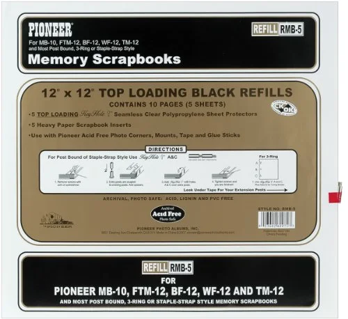 Page Protector 12x12 5pk holds 10 Pages W5