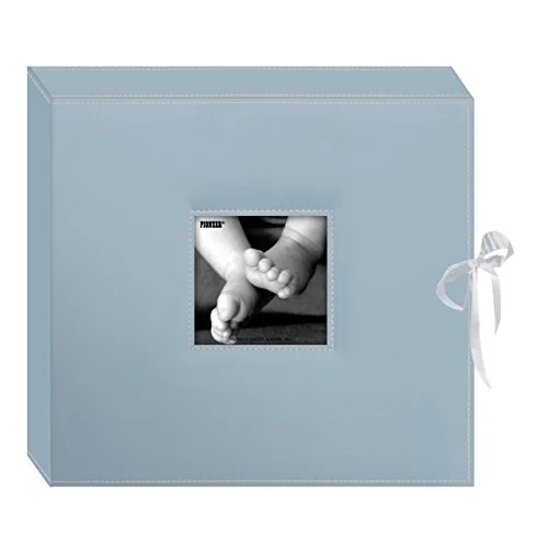 Pioneer 12x12 3-Ring Leatherette Inset Frame and Ribbon Closure Memory Book Box