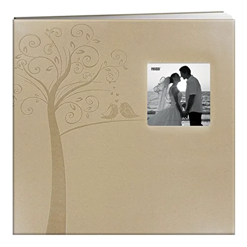 Post-Bound Fabric Frame Memory Book, 12x12, Beige, 20 prints