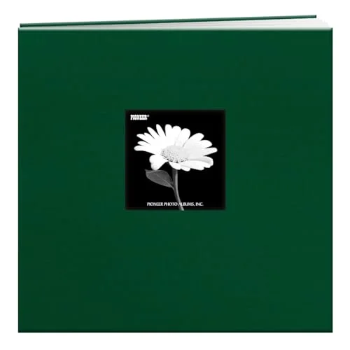 Post-Bound Fabric Frame Memory Book, 12x12, Emerald Green