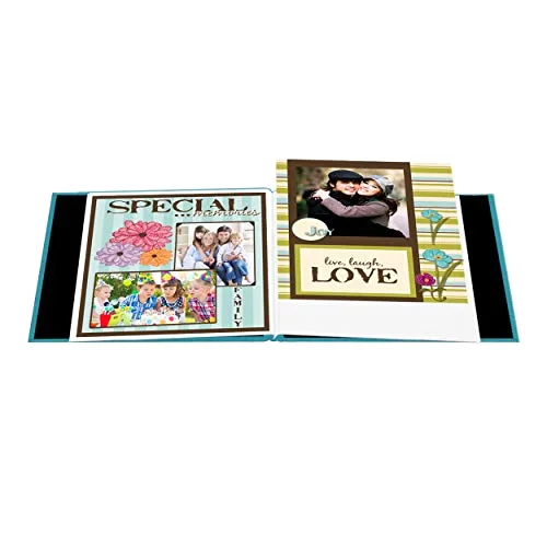 Post-Bound Fabric Frame Memory Book, 8x8, Turquoise Blue, photo 3