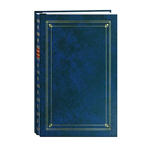 Post-Bound Leatherette Album with Gold Accents, 200 pockets, Blue