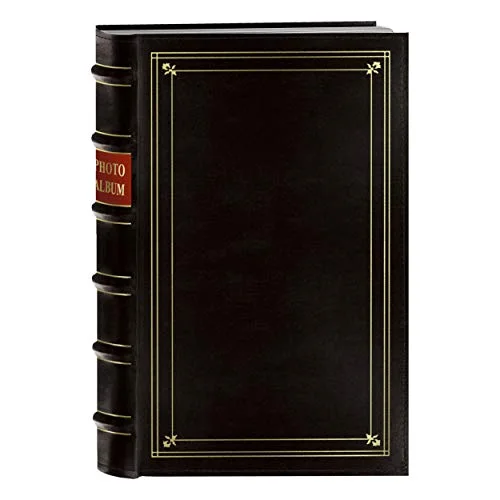 Ring Bound Bonded Leather Album, 204 pockets, Black