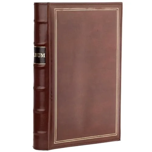 Ring Bound Bonded Leather Album, 204 pockets, Tan