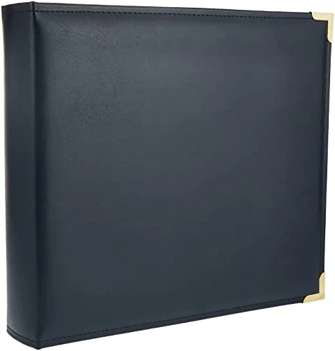 12x12 Sewn Oxford Cover Scrapbook Album, Navy Blue