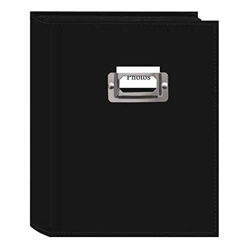 208-Pocket Sewn Leatherette Photo Album with Silvertone Metal I.D. Plate for 4x6 Prints, Black, photo 4