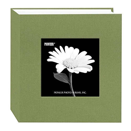 Fabric Frame Cover Photo Album, 100 pockets, Green (DA-100CBF/SG)