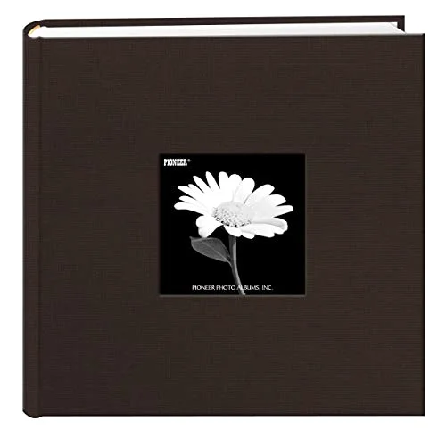 Fabric Frame Cover Photo Album, 200 pockets, Chocolate Brown
