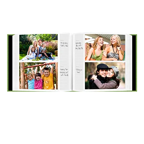 Fabric Frame Cover Photo Album, 200 pockets, Citrus Green, photo 4
