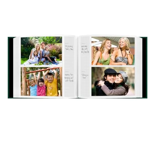 Fabric Frame Cover Photo Album, 200 pockets, Emerald Green, photo 2