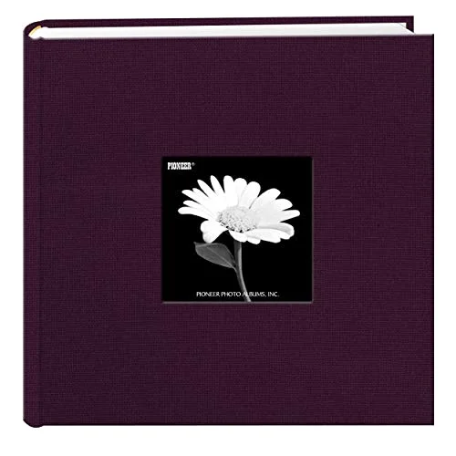 Fabric Frame Cover Photo Album, 200 pockets, Sweet Plum
