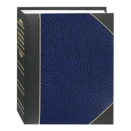 Ledger Style Le Memo Photo Album, 100 pockets, Blue