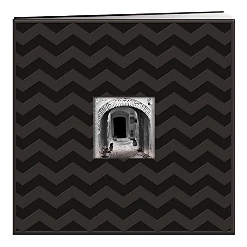 Post-Bound Fabric Frame Memory Book, 12x12, Black, 20 prints