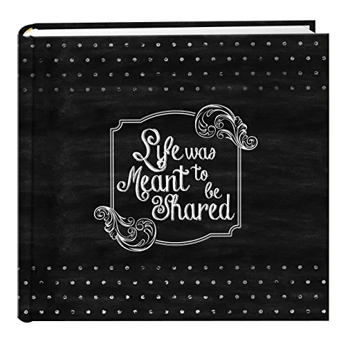 Printed Cover Pocket Photo Album, 200 pockets, Black (EV-246CHLK/SH)