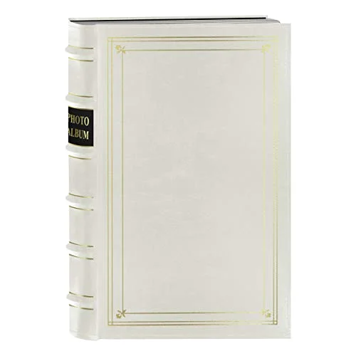Ring Bound Bonded Leather Album, 204 pockets, White