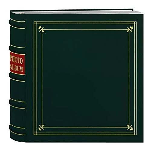 Ring Bound Bonded Leather Album with Gold Accents, 200 pockets, Green