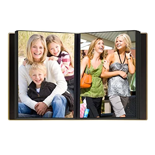 Gold Piped Edge Sewn Mini Photo Album, Black, photo 3