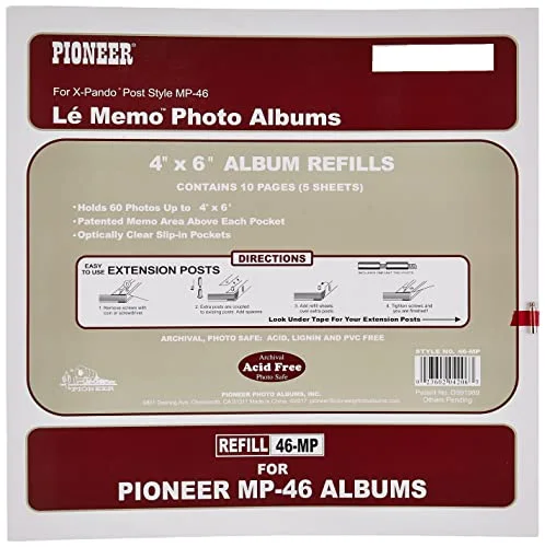 Memo Pocket Album Refill 4x6 for mp-46 albums