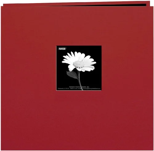 Post-Bound Fabric Frame Memory Book, 8x8, Champion Burgundy
