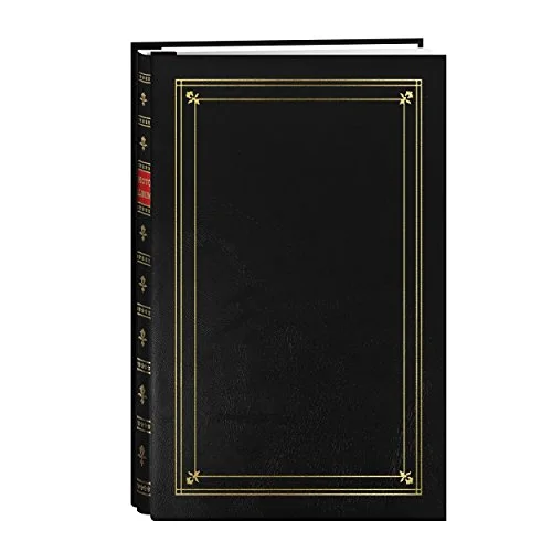 Post-Bound Leatherette Album with Gold Accents, 200 pockets, Black (BP-200/BK)