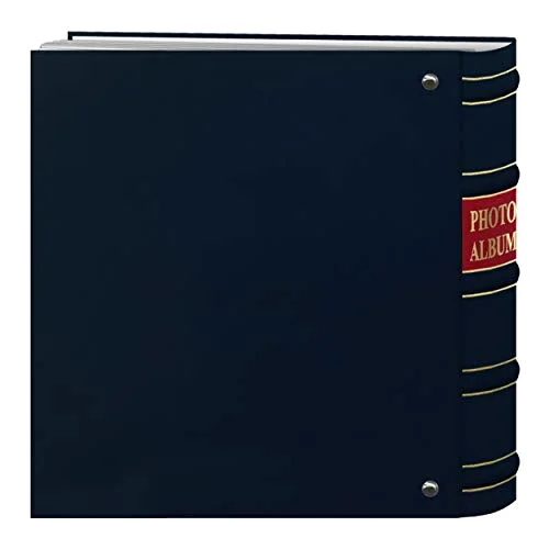 Ring Bound Bonded Leather Album with Gold Accents, 200 pockets, Navy Blue, photo 4