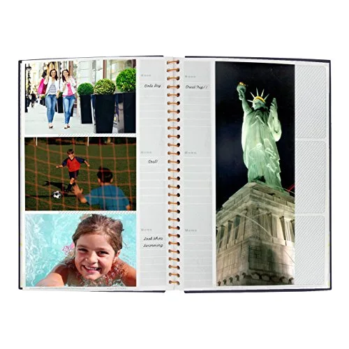 Spiral Bound Bi-Directional Memo Album, 300 pockets, Navy Blue, photo 3