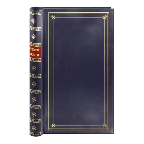 Spiral Bound Bi-Directional Memo Album, 300 pockets, Navy Blue