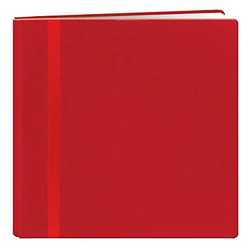 12x12 Snapload Fabric Cover with Ribbon Trim Memory Book, Red