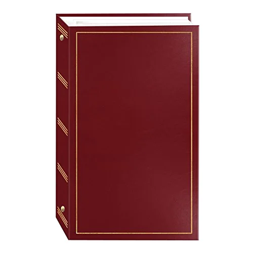 3-Ring Pocket Photo Album, 204 pockets, Burgundy Red