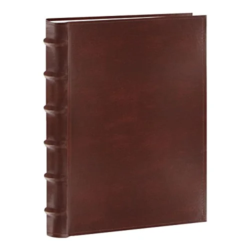 Bonded Leather Bi-Directional Bookbound Album, 300 pockets, Brown