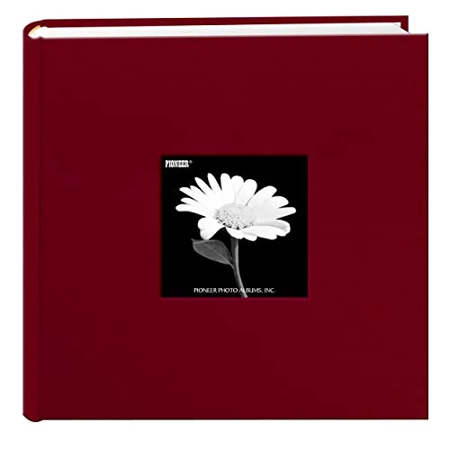Fabric Frame Cover Photo Album, 200 pockets, Champion Burgundy