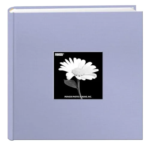 Fabric Frame Cover Photo Album, 200 pockets, Heavenly Blue