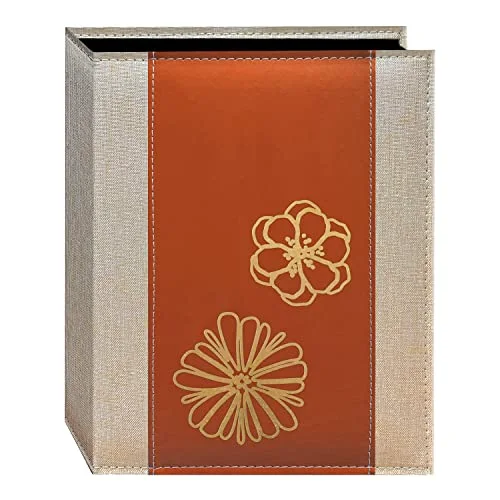 Gold Design Embossed Seagrass Photo Album, Coral