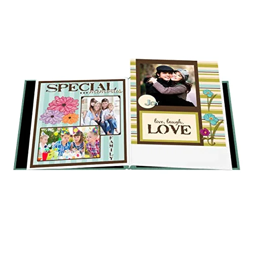 Post-Bound Fabric Frame Memory Book, 12x12, Tranquil Aqua, photo 3