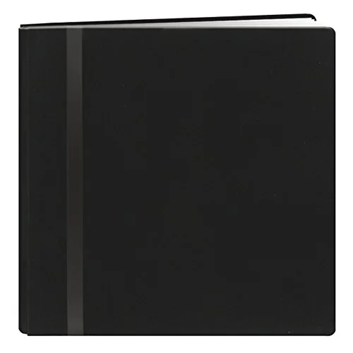 8x8 Snapload Fabric Cover with Ribbon Trim Memory Book, Black