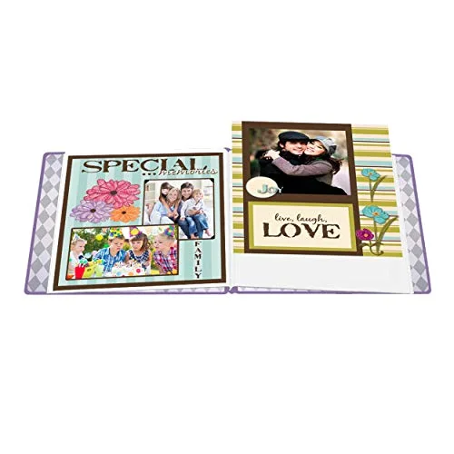 8x8 Snapload Fabric with Ribbon Trim Memory Book, Purple, photo 3