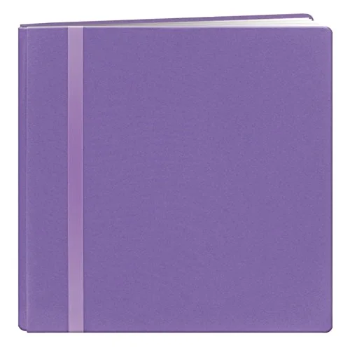 8x8 Snapload Fabric with Ribbon Trim Memory Book, Purple