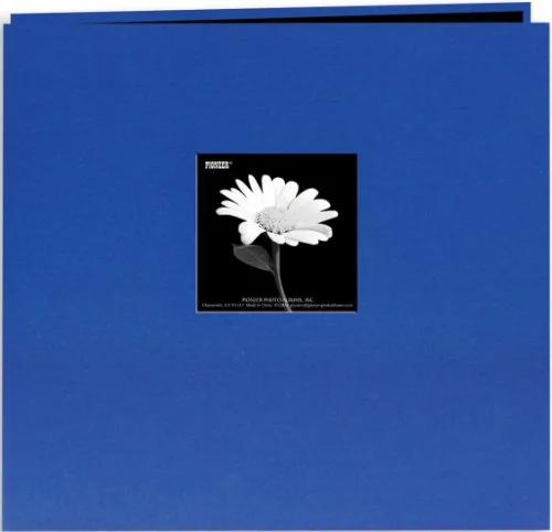 Book Cloth Cover Post Bound Album 12x12, Cobalt Blue