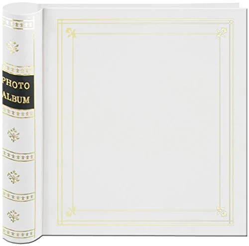 Coil Bound Leatherette Photo Album, 200 pockets, White