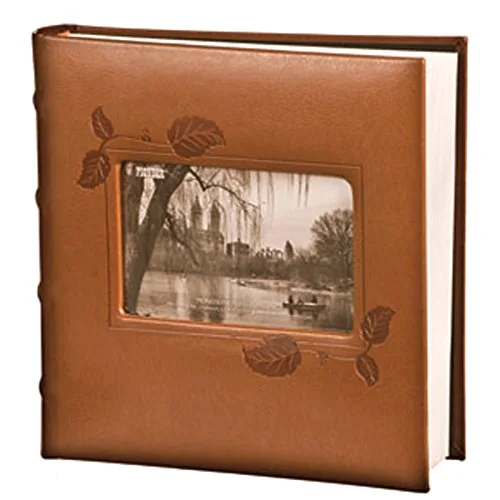 Embossed Ivy Frame Leatherette Cover Photo Album, 4x6