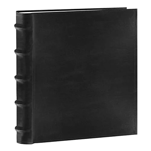 European Bonded Leather Photo Album, 200 pockets, Black